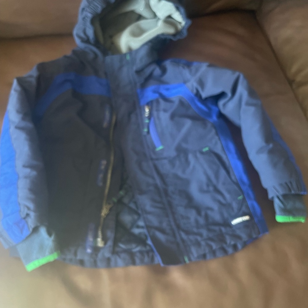 Land’s End snow coat and pants bibs for boys or girls in navy blue